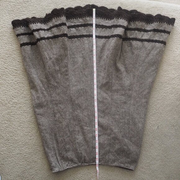 Talbots Brown and Gray Wool Blend Skirt with Crocheted Lace Hem Lined Size 6 - Picture 12 of 15